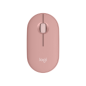 Souris sans fil USB Logitech Pebble Mouse 2 M350s 1000 dpi - Multi-appareils - Utilisation ambidextre - Couleur rose