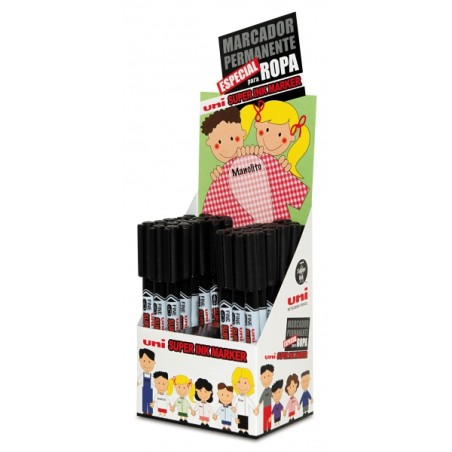 ✅ LOT de 36 Uni-ball PNA-125 Présentoir de 36 Marqueurs Textile - Pointe Acrylique 0,9 mm - Encre Pigmentée à en stock