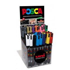â LOT de 48 Posca PC-1MR PrÃ©sentoir de 48 marqueurs peinture - Pointe rouleau fibre 0,7 mm - Encre pigmentÃ©e Ã en stock