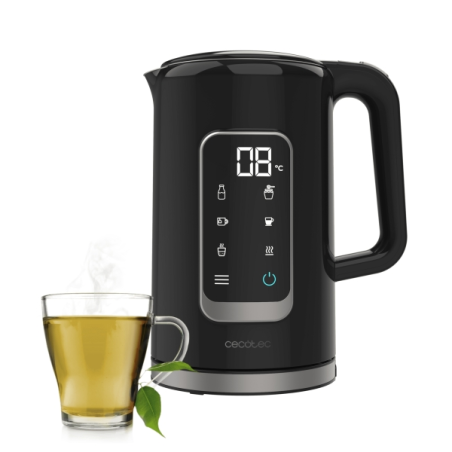 Bouilloire électrique Cecotec Thermosense 500 Touch 1,7 L - Puissance 2200 W - Base pivotante à 360° - Affichage numérique