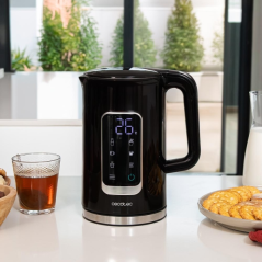 Bouilloire électrique Cecotec Thermosense 500 Touch 1,7 L - Puissance 2200 W - Base pivotante à 360° - Affichage numérique