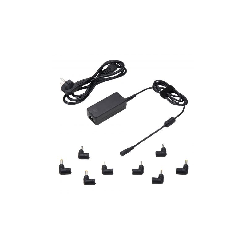 Chargeur universel pour ordinateur portable Ewent 45 W - 8 prises interchangeables - Automatique - Gestion intelligente de