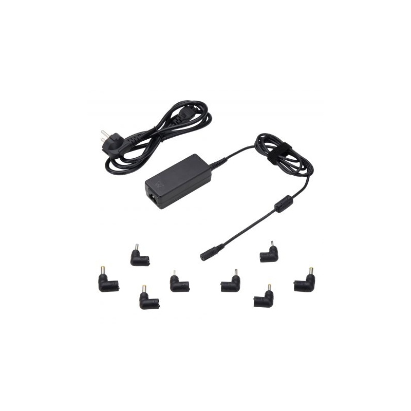 Chargeur universel pour ordinateur portable Ewent 45 W - 8 prises interchangeables - Automatique - Gestion intelligente de