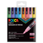 Posca PC-3M/8C Etui de 8 Marqueurs Peinture - Pointe Conique Polyester 0,9-1,3 mm - Encre à Base d'Eau - Résistant à la Lumière