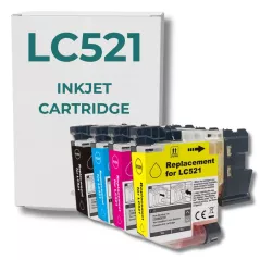Pack de 4 cartouches compatibles Brother LC521