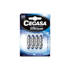 Pack de 4 piles lithium Cegasa AAA LR03 1,5 V