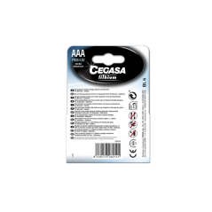 Pack de 4 piles lithium Cegasa AAA LR03 1,5 V
