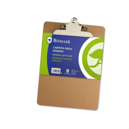 Chemise à base en bois Biskmark avec clip en métal - Format Folio