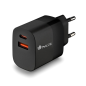 NGS Bud 45W Chargeur Mural Universel 45W Ultrarapide - 1x USB-C PD & PPS, 1x USB-A QC 3.0 - Noir