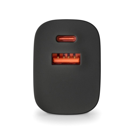 NGS Bud 45W Chargeur Mural Universel 45W Ultrarapide - 1x USB-C PD & PPS, 1x USB-A QC 3.0 - Noir