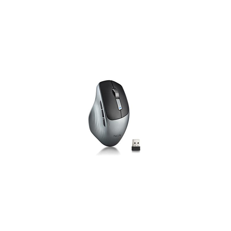 Souris multimode sans fil NGS 1600 DPI - 6 boutons et molette de défilement - Touches silencieuses - Noir