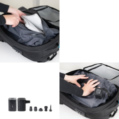 Sac à dos de voyage Tooq 55L - Dos et bretelles rembourrés - Compression sous vide - Pompe à air et accessoires inclus