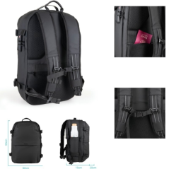 Sac à dos de voyage Tooq 55L - Dos et bretelles rembourrés - Compression sous vide - Pompe à air et accessoires inclus
