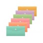 LOT de 50 Porte-documents enveloppe Bismark 240x125 mm avec fermoir - En polypropylène - Couleurs pastel assorties