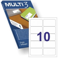 ✅ Multi3 Pack de 1 000 étiquettes permanentes 99,1x57 mm - Bords émoussés - 100 feuilles x 10 étiquettes - C en stock