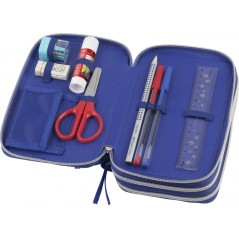 ✅ Faber-Castell Trousse à crayons à 3 niveaux motif dinosaure avec contenu standard : gomme, taille-crayon, cr en stock