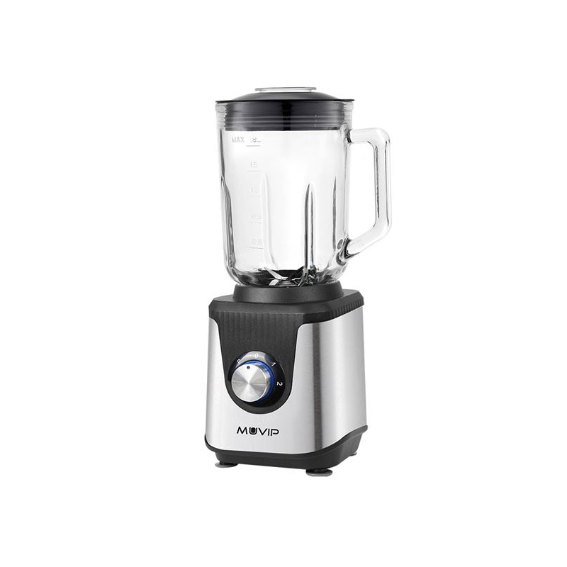 Blender Muvip 1800W 1,8L - 2 vitesses - Fonction Pulse - Corps en acier inoxydable - Lames dentelées revêtues de titane