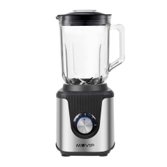 Blender Muvip 1800W 1,8L - 2 vitesses - Fonction Pulse - Corps en acier inoxydable - Lames dentelées revêtues de titane