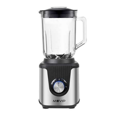 Blender Muvip 1800W 1,8L - 2 vitesses - Fonction Pulse - Corps en acier inoxydable - Lames dentelées revêtues de titane