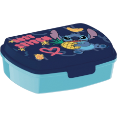 Boite à goûter Stitch Safta - PVC sans BPA - Fermeture hermétique - Rectangulaire - Bleu