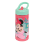 Gourde Safta Minnie Mouse Me Time 410 ml - Paille intégrée - Valve de vidange - Poignée supérieure - Bouchon à vis - 17,8 x 7,4