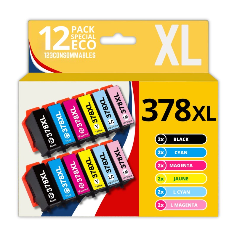 Pack 12 cartouches compatibles EPSON 378XL Pack 12 cartouches compatibles EPSON 378XL