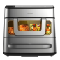 Cecotec Cecofry FoodCourt 18000 4 Pizza Maker + Four 18L et Friteuse à air chaud 9L - 2700W - Inox - Pierre à pizza - Cloison