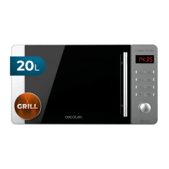 Micro-ondes Cecotec ProClean 5110 Inox avec grill - 700 W - Capacité 20 L - Affichage LED - Acier inoxydable - Sécurité enfant