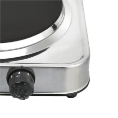 Plaque de cuisson électrique Muvip MV0644 à 1 brûleur, 1500 W - Acier inoxydable - 5 niveaux de puissance - Thermostat avec