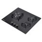 Cuisinière à gaz encastrable Muvip MV0626 - 3 zones de cuisson - Brûleur et supports en fonte - Vitre trempée haute résistance