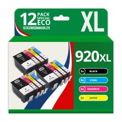 ✅ Pack 12 cartouches compatibles avec HP 920XL couleur pack en stock