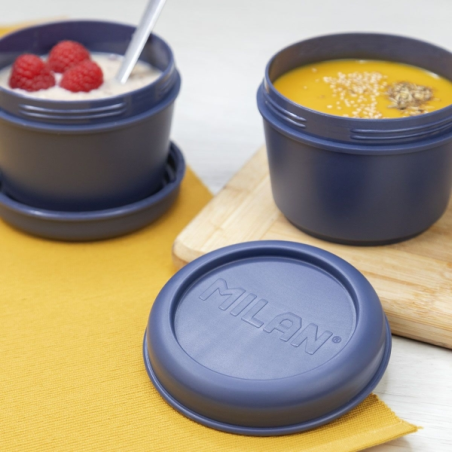 Boîte à lunch ronde Milan Collection 430 0,25 L - Compatible micro-ondes, lave-vaisselle et congélateur - Sans BPA - Dimensions