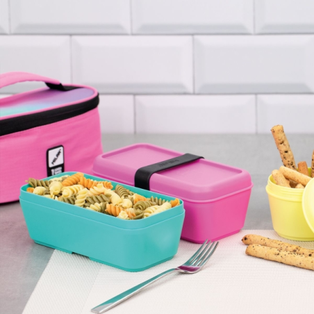 Lunch Box Rectangulaire Milan Sunset 0,75 L - Compatible Micro-ondes, Lave-Vaisselle et Congélateur - Sans BPA - Séparateur