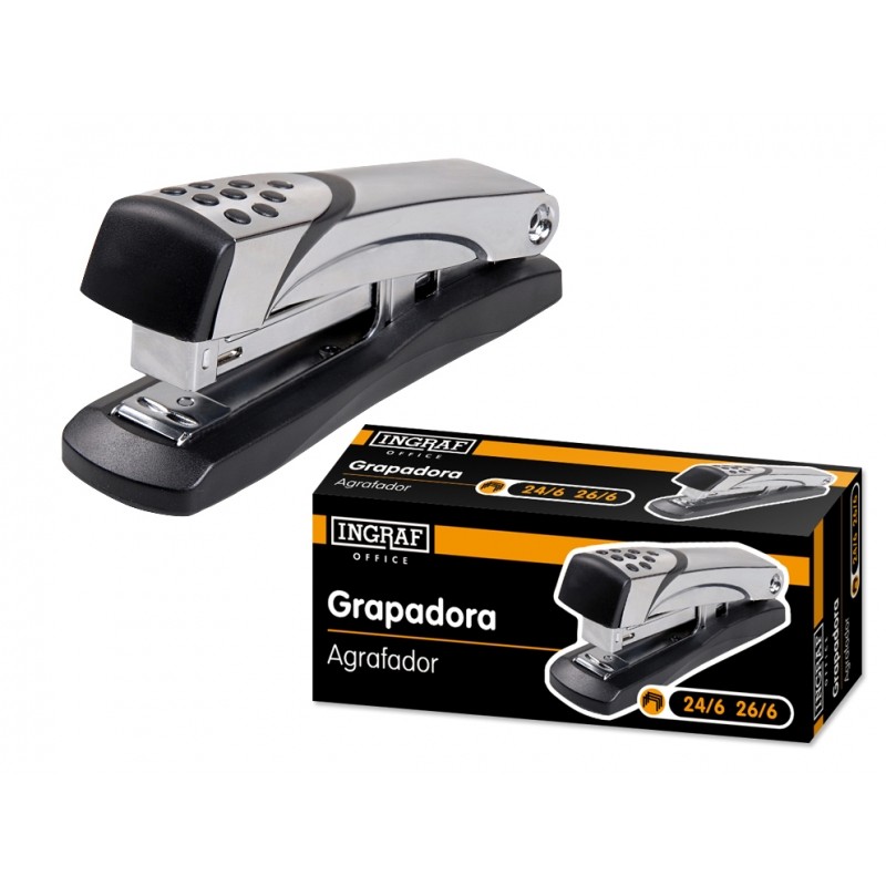 Agrafeuse en métal Ingraf N5 - Corps en métal avec garniture en plastique - Revêtement en caoutchouc antidérapant - Compatible