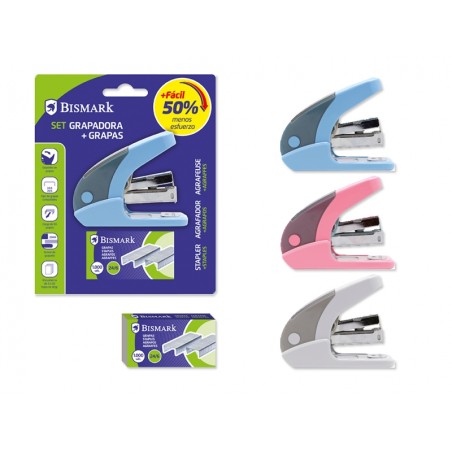 ✅ Agrafeuse sans effort Bismark - Système révolutionnaire - 50 % d'effort en moins - Agrafes incluses - Couleu en stock