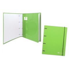 ✅ Dossier Carton Bismark avec Recharge - Format A4 - Quatre Anneaux - Recharge Assortie couleur vert en stock