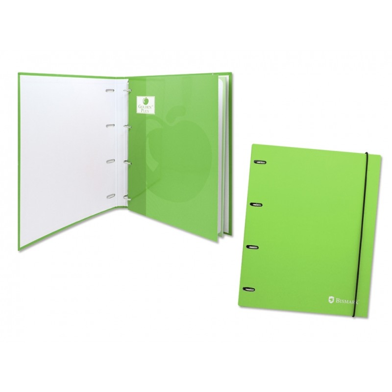 Dossier Carton Bismark avec Recharge - Format A4 - Quatre Anneaux - Recharge Assortie