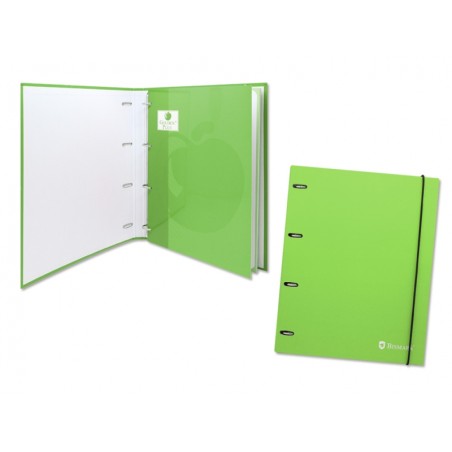 ✅ Dossier Carton Bismark avec Recharge - Format A4 - Quatre Anneaux - Recharge Assortie couleur vert en stock
