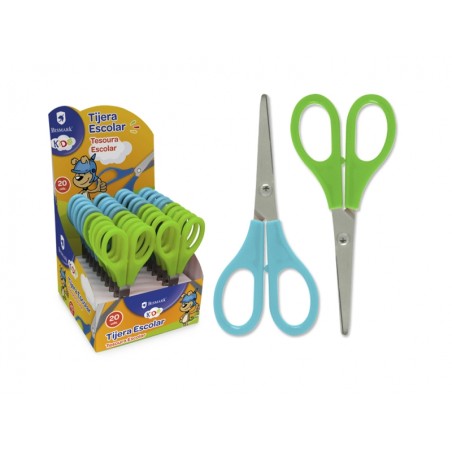 ✅ LOT de 20 Présentoir Bismark Kids de 20 ciseaux d'école - Poignées en plastique - Pointe émoussée - Coule en stock