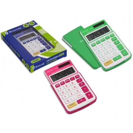 Calculatrices Bismark colorées huit chiffres