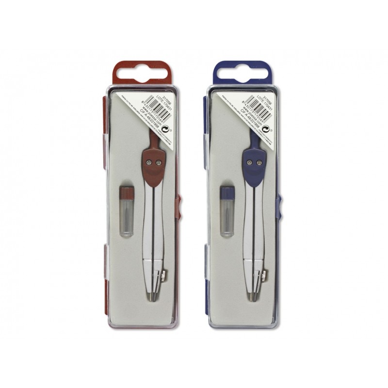Bismark Basic School Compass Boussole d'école en métal – Comprend un tube de plomb – Présenté dans un étui en plastique –
