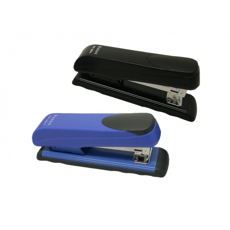 Agrafeuse moyenne robuste Bismark 2051 - Corps en plastique - Revêtement en caoutchouc - Couleurs assorties