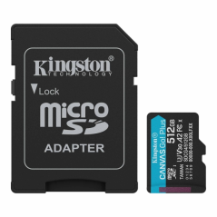 Carte Micro SDXC Kingston 512 Go UHS-I U3 V30 Classe 10 200 Mo/s Canva