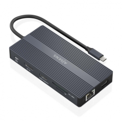 Convertisseur USB-C Aisens 12 en 1 Boîtier aluminium léger portable