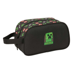 Trousse de toilette Safta Minecraft 5L - Fermeture éclair - Poignée latérale - Compatible trolley - 260 x 120 x 150 mm - Noire