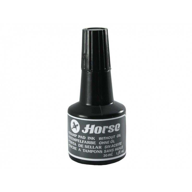 Encre pour tampon Cheval noir flacon 30cl