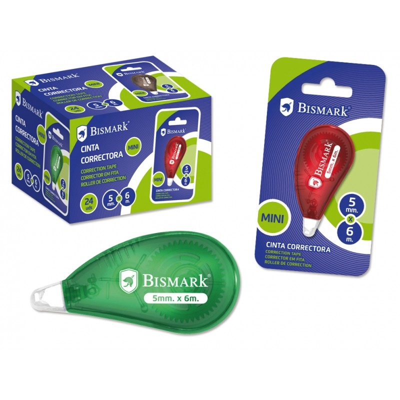 Mini ruban correcteur sec Bismark lot de 24 unités
