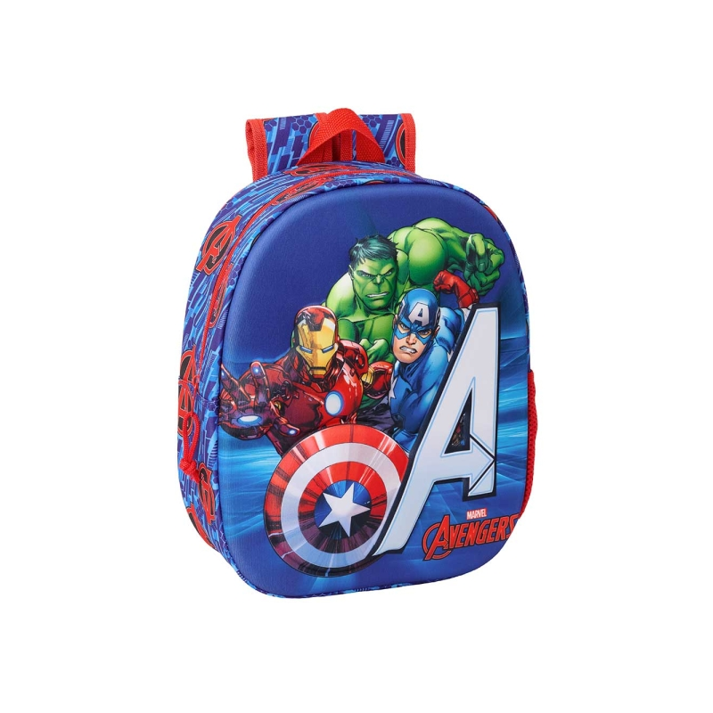 Sac à dos Avengers 3D 8,64 L Safta - Porte-bouteille - Porte-carte d'identité - Bretelles rembourrées - 27 x 33 x 10 cm - Rouge Sac à dos Avengers 3D 8,64 L Safta - Porte-bouteille - Porte-carte d'identité - Bretelles rembourrées - 27 x 33 x 10 cm - Rouge