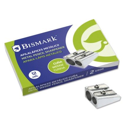 ✅ LOT de 12 Taille-crayon bismark en métal - Aluminium - Forme rectangulaire ou compensée - Simple ou double p en stock