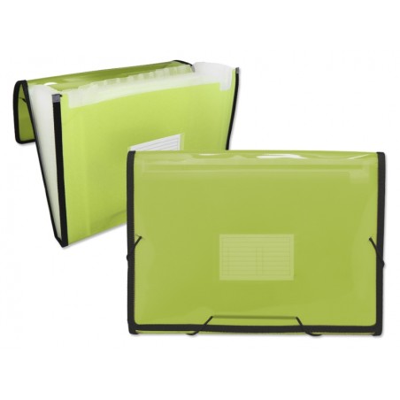 ✅ Ingraf Cadre Dossier Soufflet 13 Pochettes - Polypropylène Translucide - Elastiques et Rabats - Format A4 cou en stock